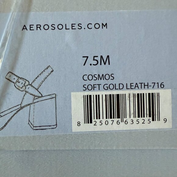 NIB Aerosoles Cosmos Soft Gold Leather 7.5 M - Picture 6 of 8